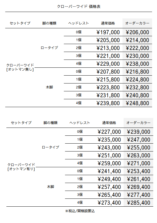 価格表